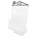 House Shaped Easel w/2 Business Card Holder (8 1/2"x11"x1 1/2" Insert)
